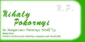 mihaly pokornyi business card